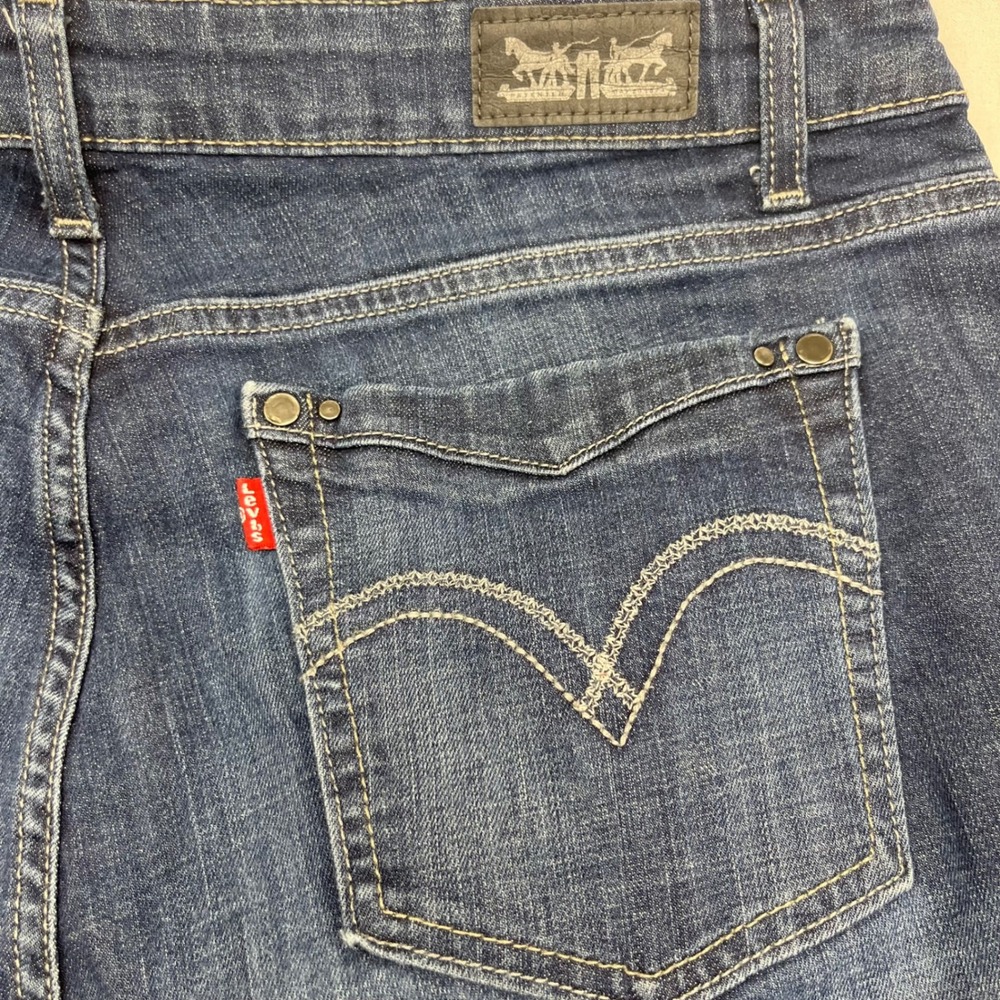 Levi's Straight Leg Jeans Blue Dark Wash Mid Rise Denim 14 34x31 - Picture 3 of 7